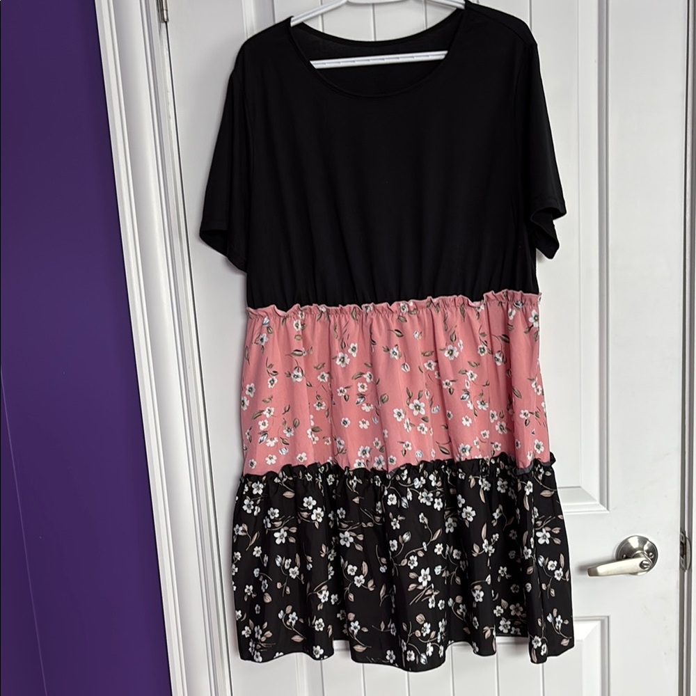 Floral Black and Pink Dress